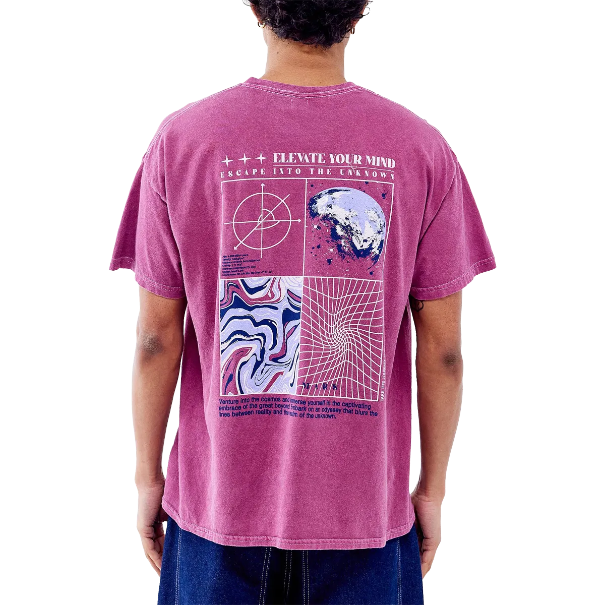 Men's Elevate Mind Tee NonRestrictiveSilhouette DurableThreadwork