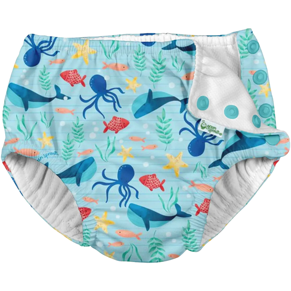 FlexibleCollar Firm Leather Youth Snap Swim Diaper