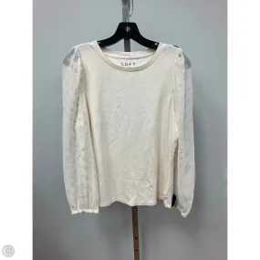 Dance Light Polish Glow Top Long Sleeve By Loft In Cream, Size: M