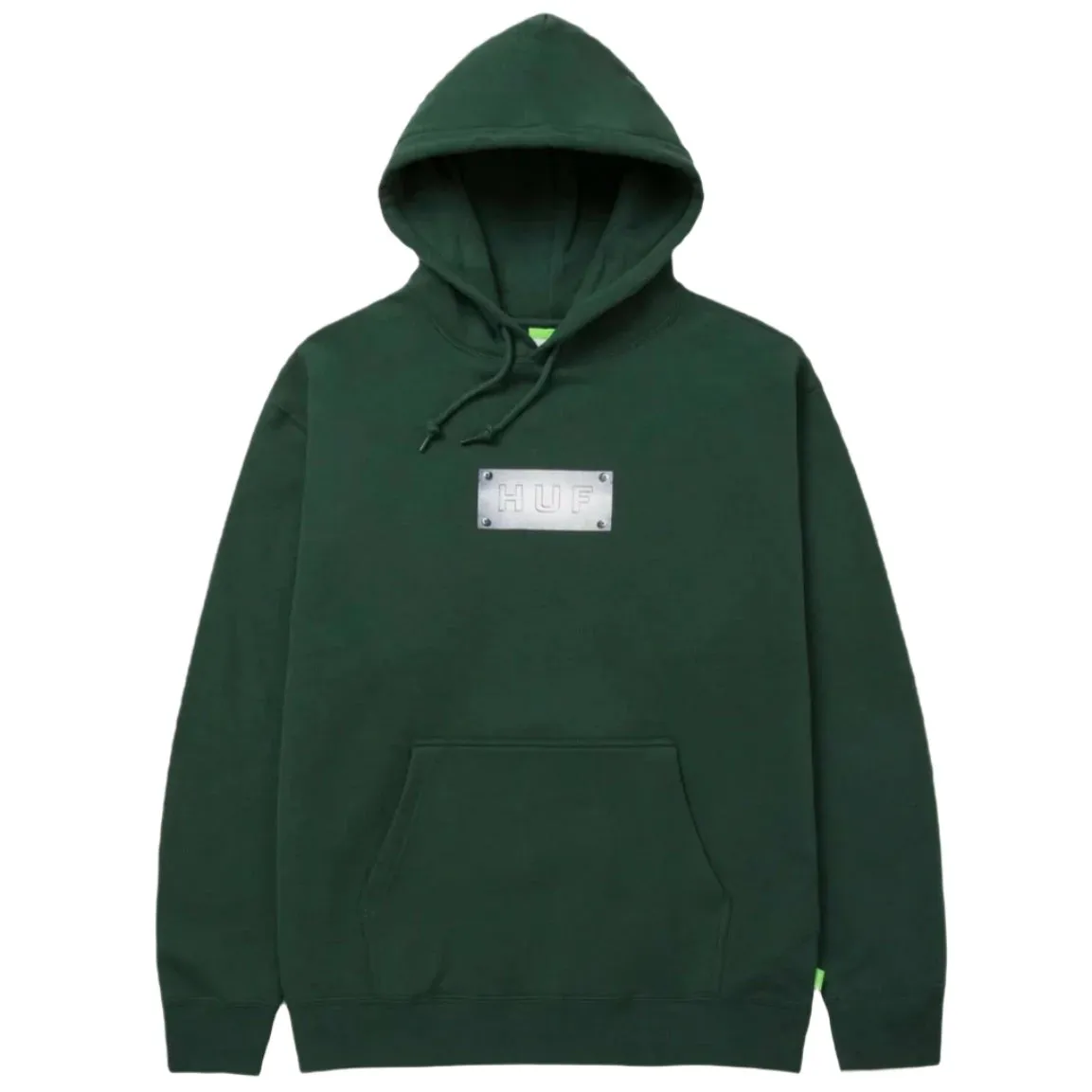 Huf Hardware Pull Over Hoodie Forest Green Elastic cuffs Formal Wear