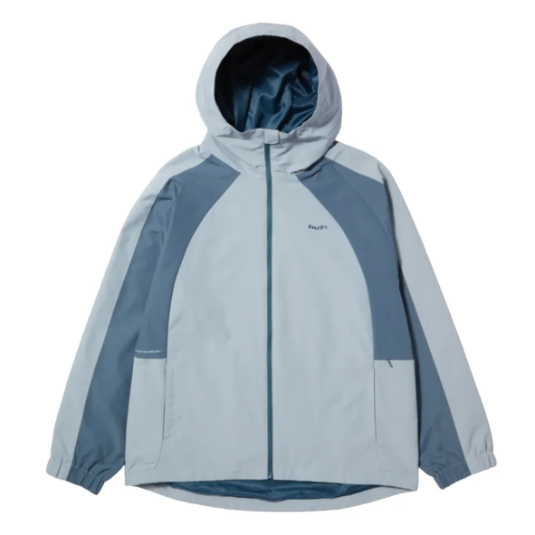 Huf Set Shell Jacket Blue Fog embossed Asymmetric Hem
