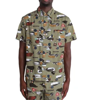 Human Made Duck Short Sleeve Shirt Olive Gentle Power NonRestrictive Movement