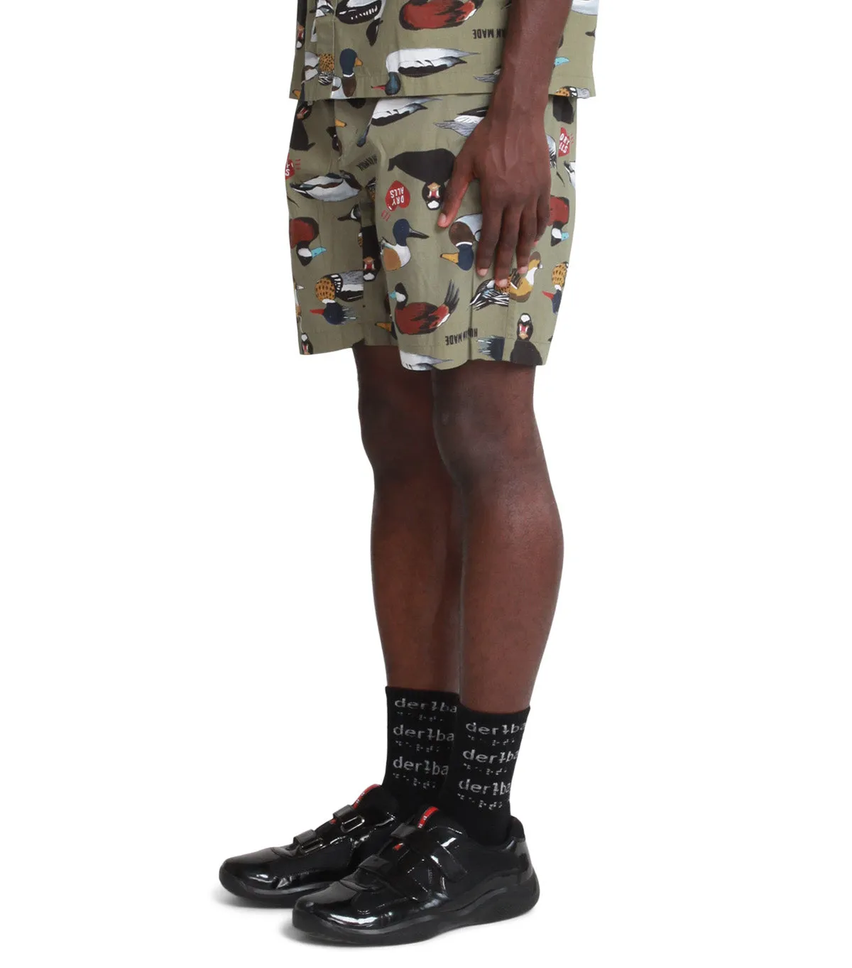 Human Made Duck Shorts Olive OdorControlTech Comfort waistband
