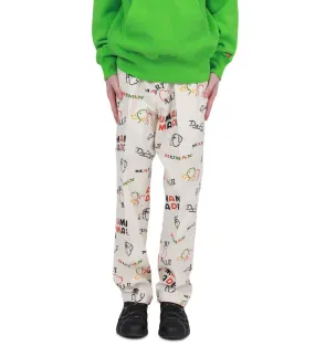 MachineWashable Fabric Human Made Printed Chino Pants White