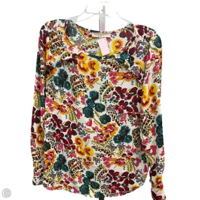 Top Long Sleeve By Loft In Multi-colored, Size: L Bluesign Approved Material Stretchable Neckline
