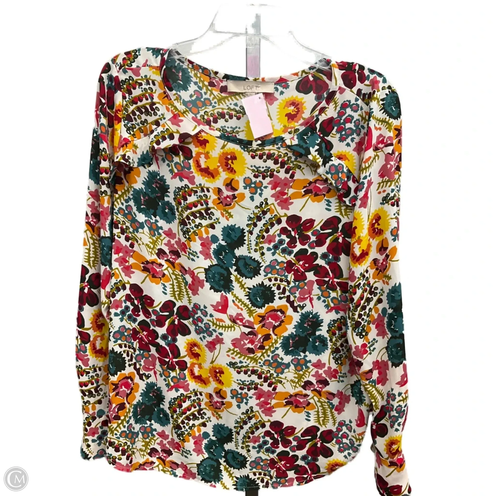 Myth Soul Top Long Sleeve By Loft In Multi-colored, Size: L