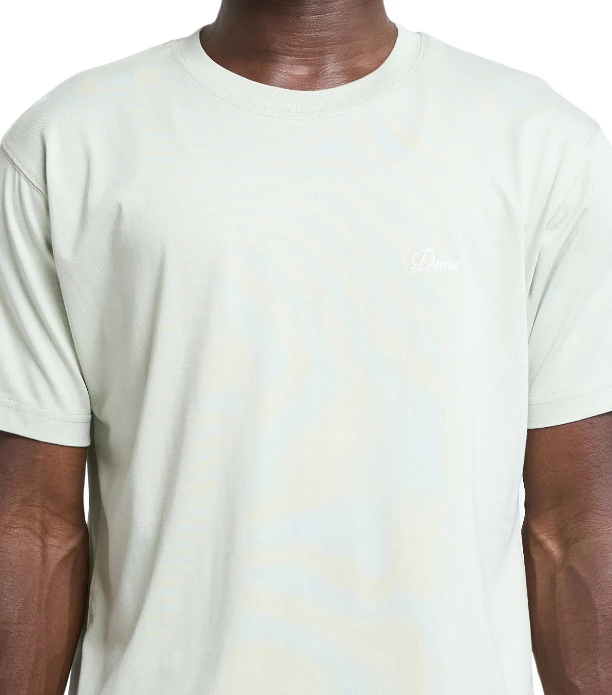 Dime Cursive Small Logo T-Shirt Charcoal Moss SmoothInnerLining Mom Soft