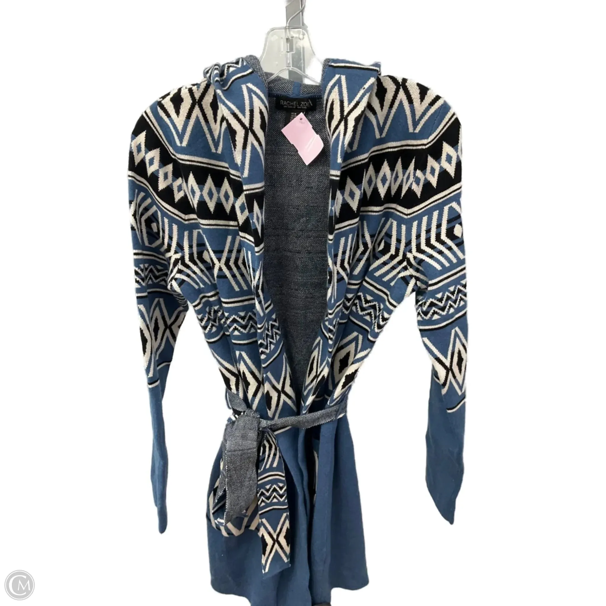 Sweater Cardigan By Rachel Zoe In Black & Blue, Size: M Luxury Mood UVProtectionCloth