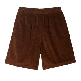 Decorative buttons Beadwork Obey Easy Relaxed Corduroy Shorts Sepia