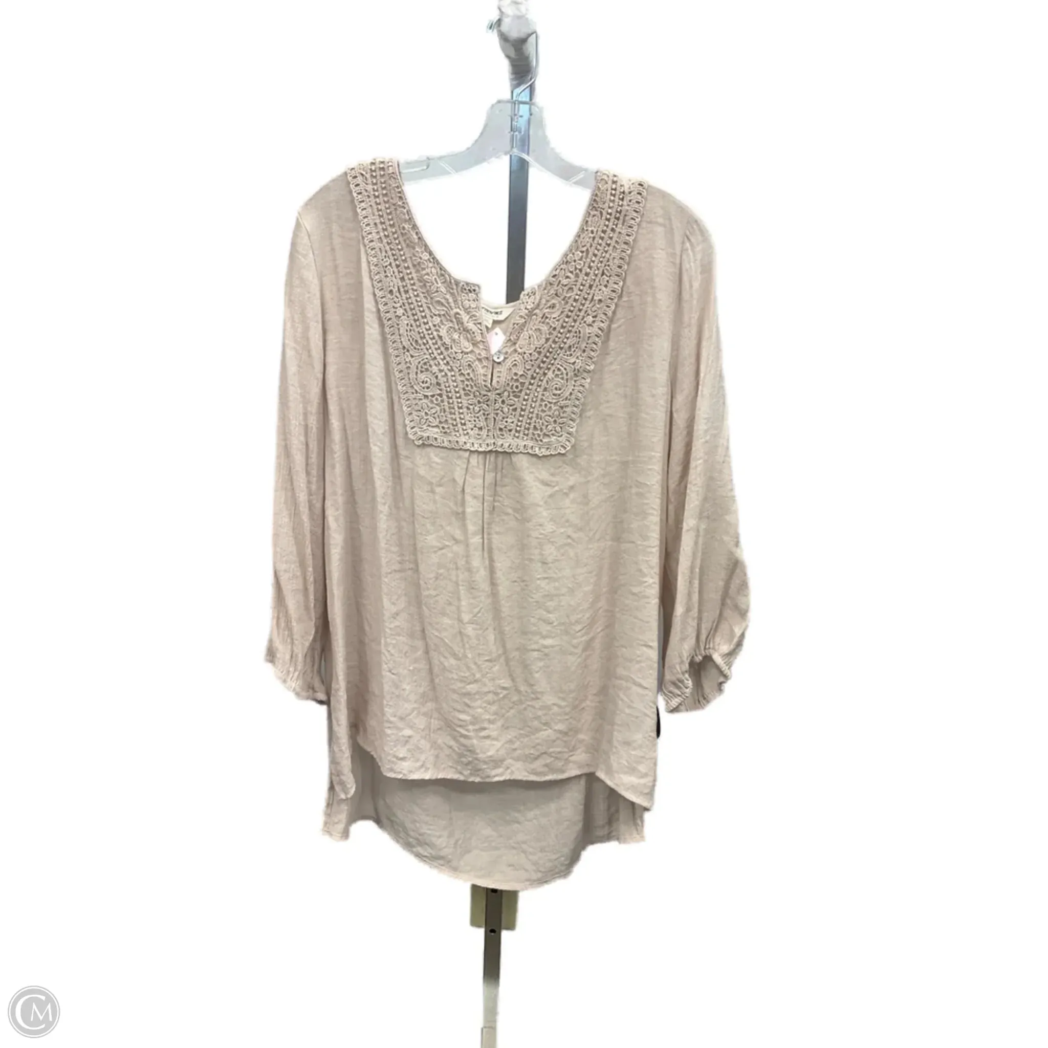 Top Long Sleeve By Cmc In Beige, Size: Xxl AntiSnagTechnology AntiBacterialTextile