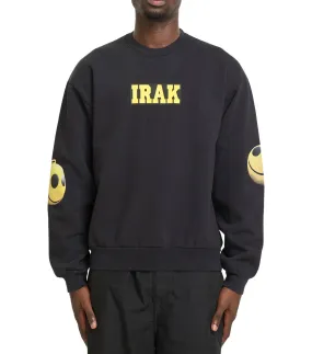 AntiPilling Fabric IRAK Face Crewneck Sweatshirt Off Black