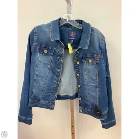 Jacket Denim By Isaac Mizrahi Live Qvc In Blue Denim, Size: 10 WeightlessLayeringPiece Antibacterial Finish