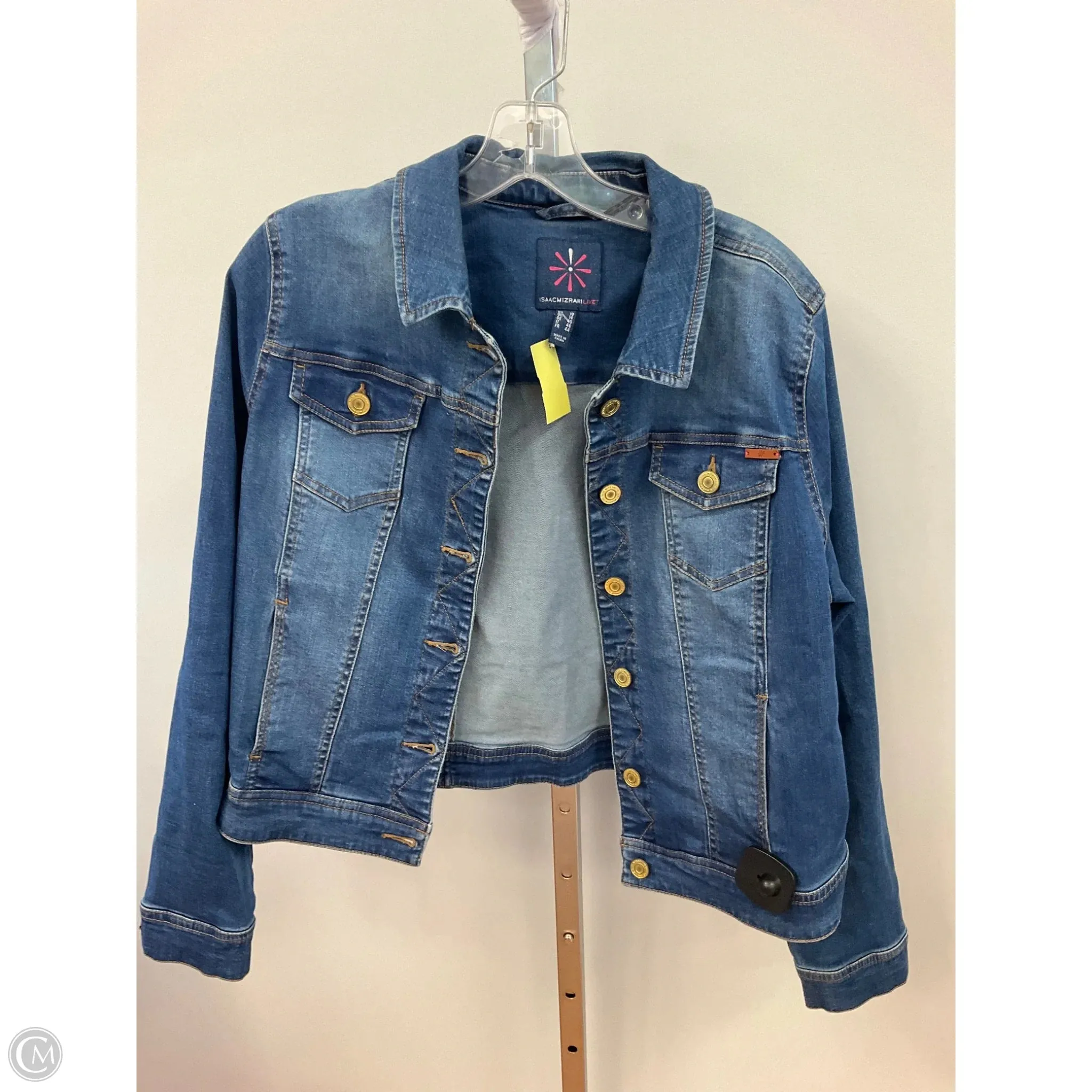 Jacket Denim By Isaac Mizrahi Live Qvc In Blue Denim, Size: 10 WeightlessLayeringPiece Antibacterial Finish