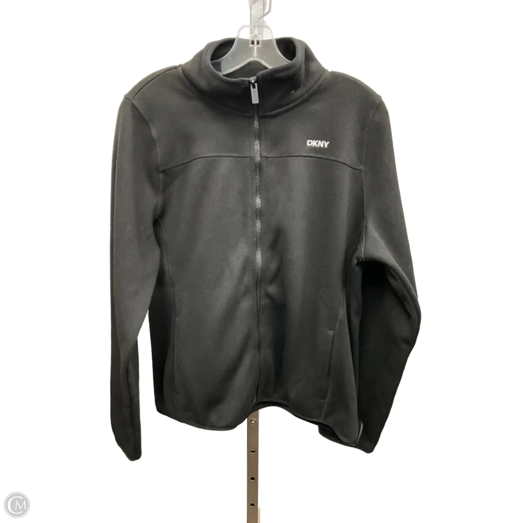 Jacket Fleece By Dkny In Black, Size: Xl SmoothZipper