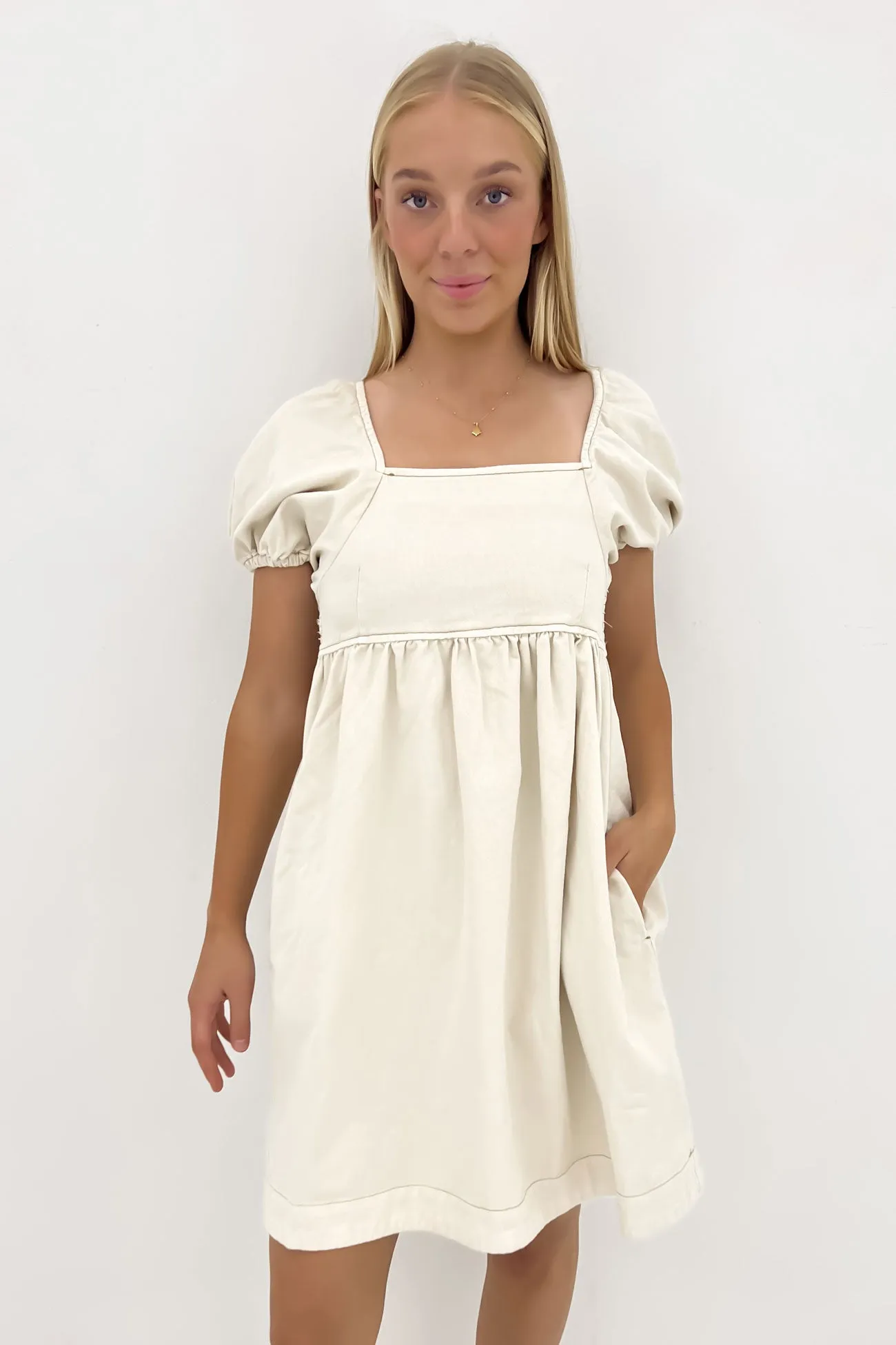 Jade Dress Ecru Floral design Urban Mood