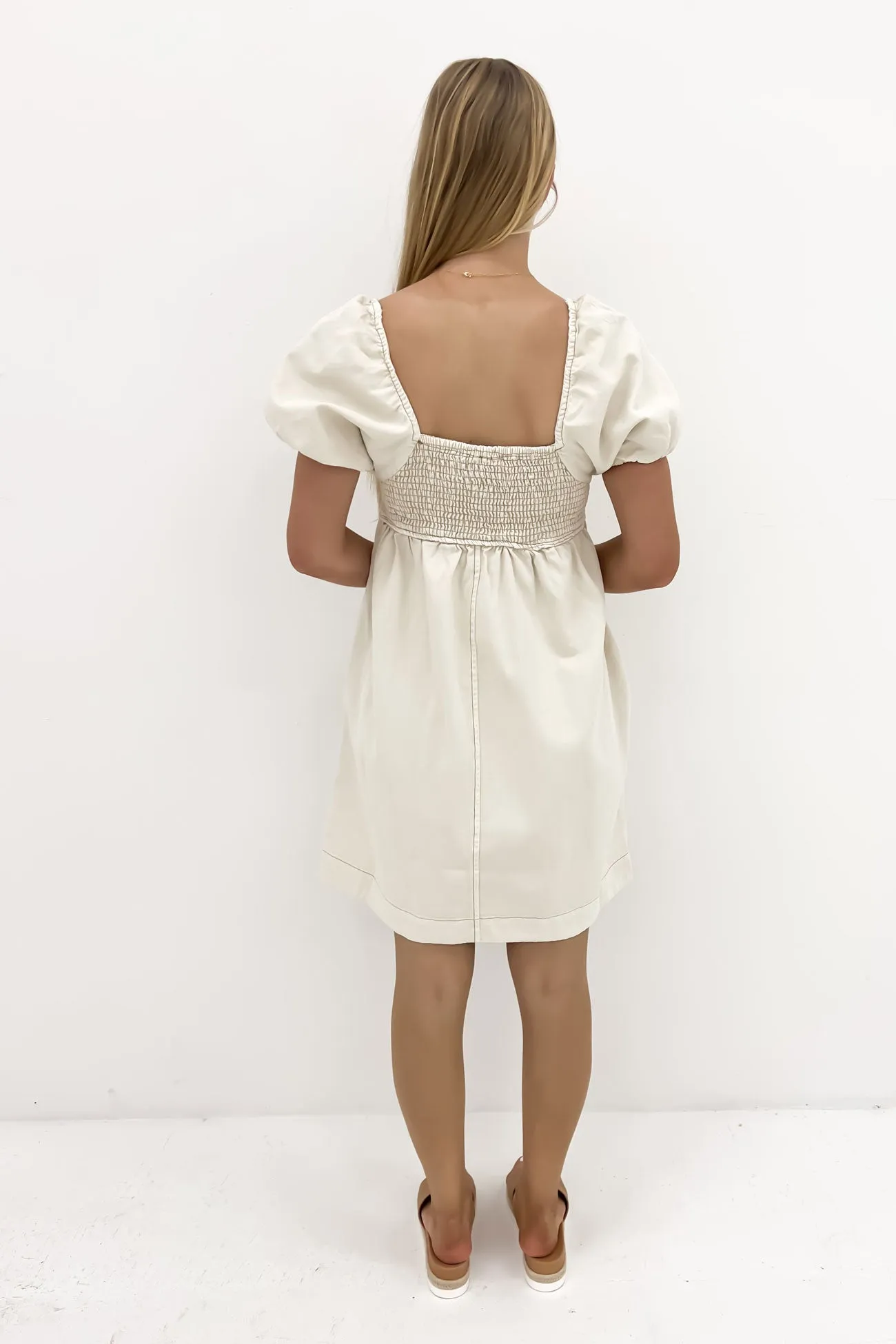 Texture Style Jade Dress Ecru
