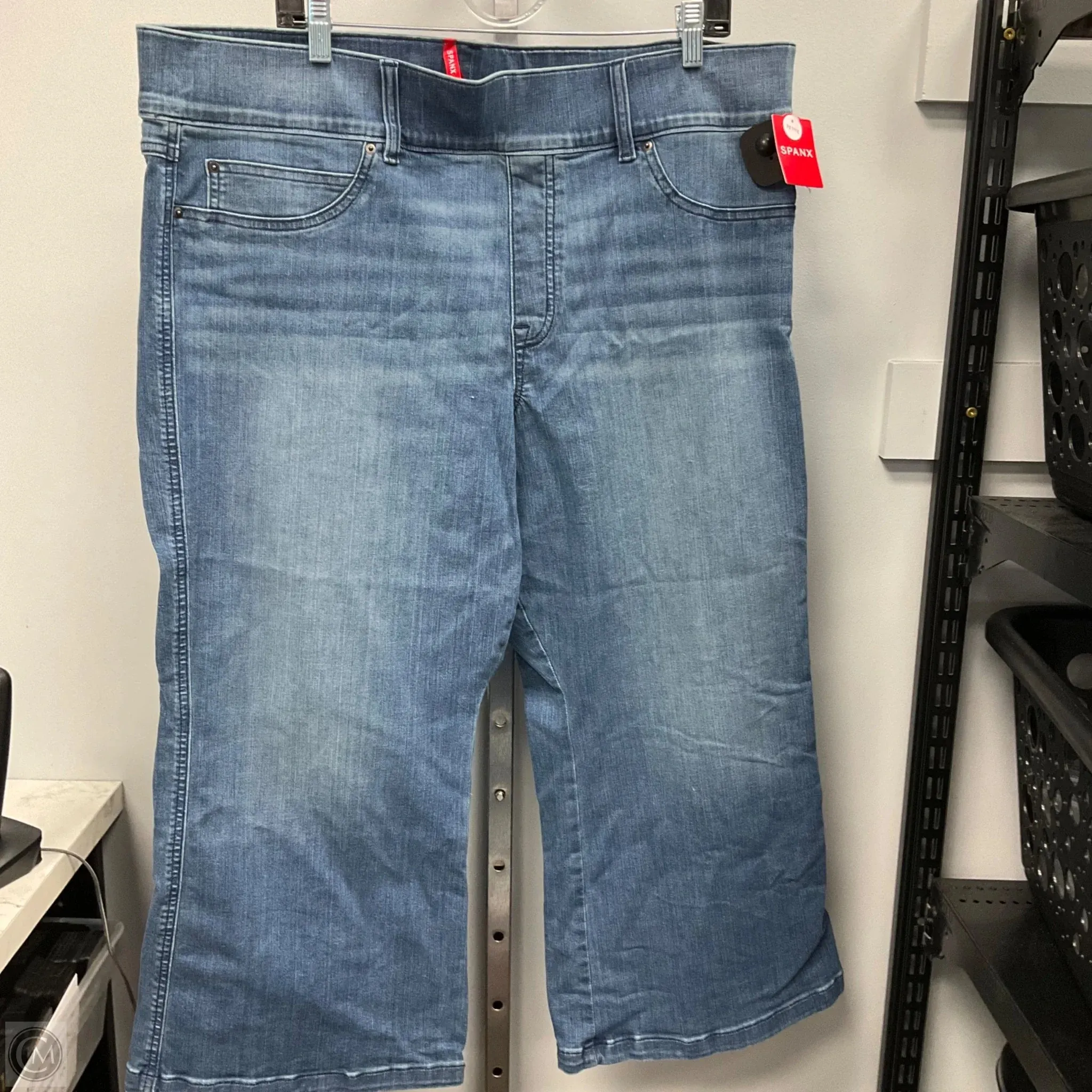 Jeans Cropped By Spanx In Blue Denim, Size: 3x Dynamic Fit