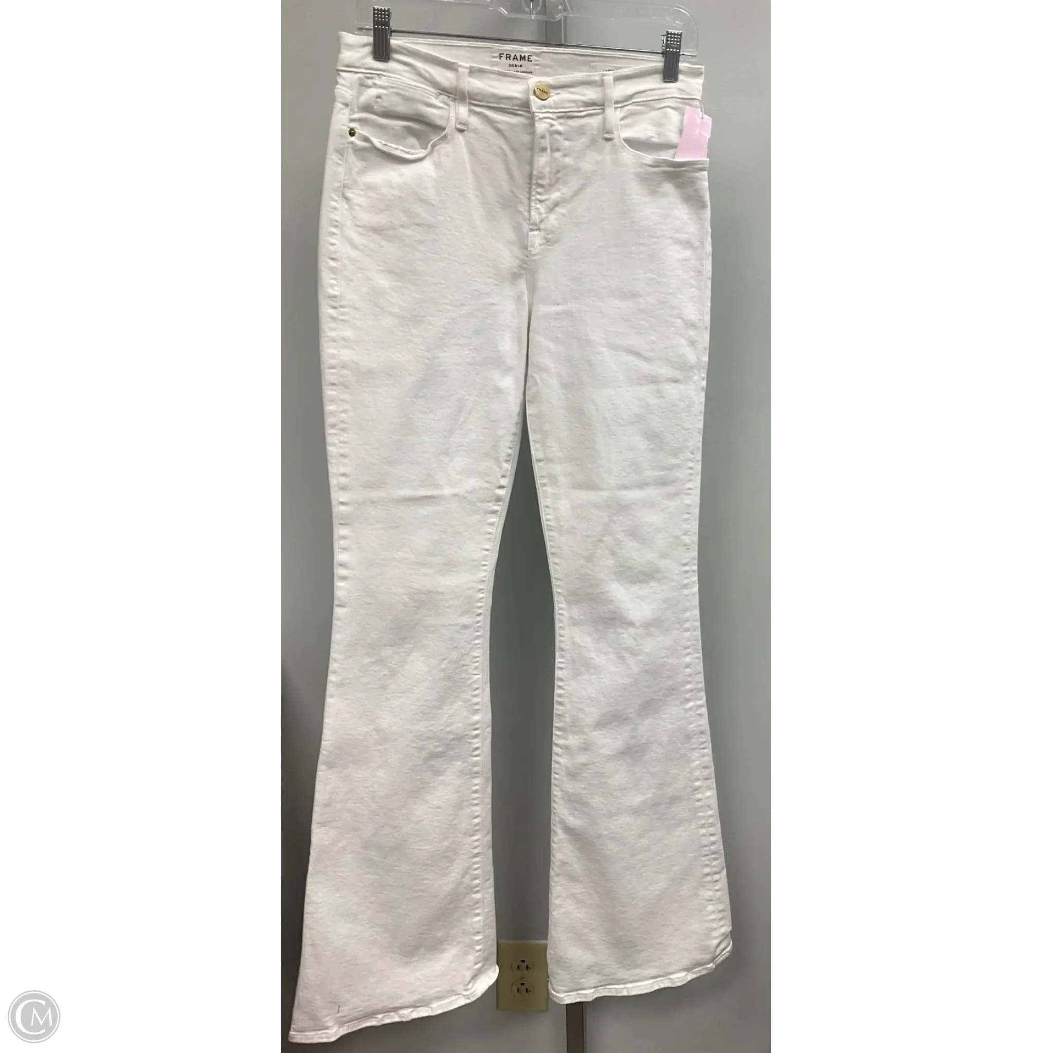 Jeans Flared By Frame In White, Size: 8 Star Fit
