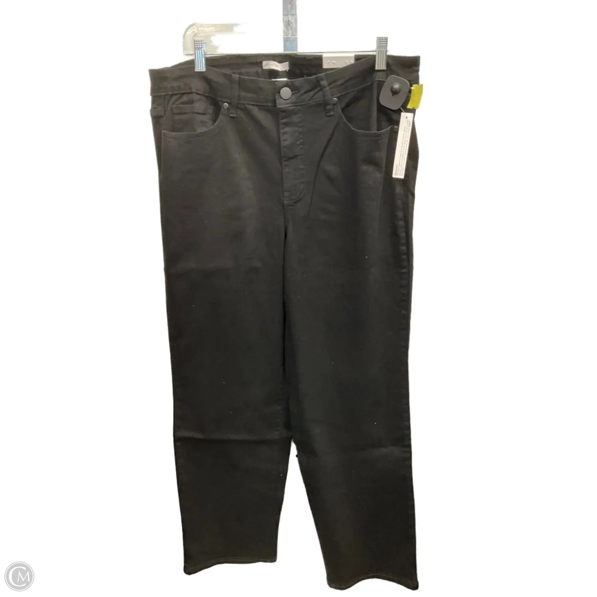 High Rise Design Active Comfort Fit Jeans Straight By Westport In Black Denim, Size: 16