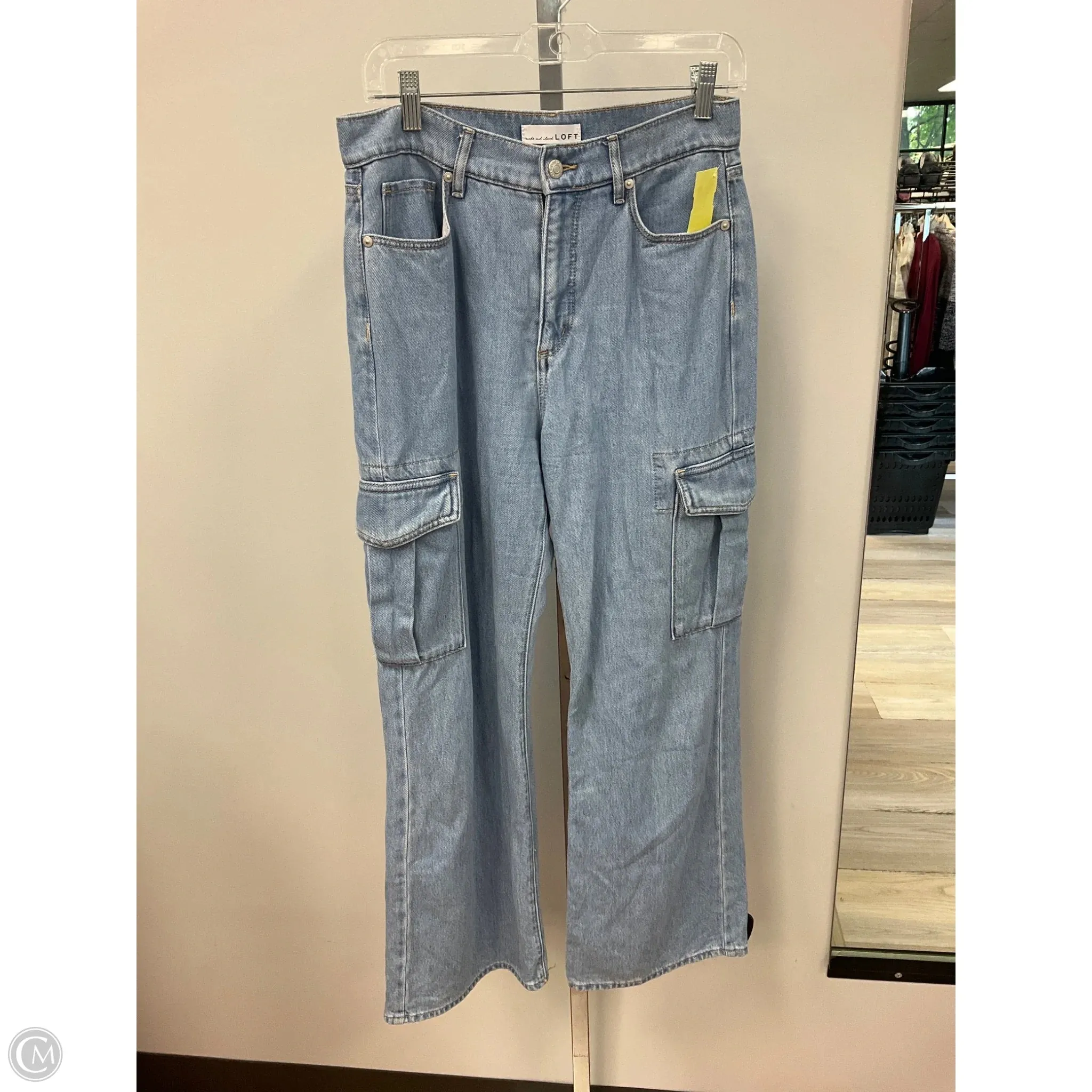 Jeans Wide Leg By Loft In Blue Denim, Size: 4 Legend Fit