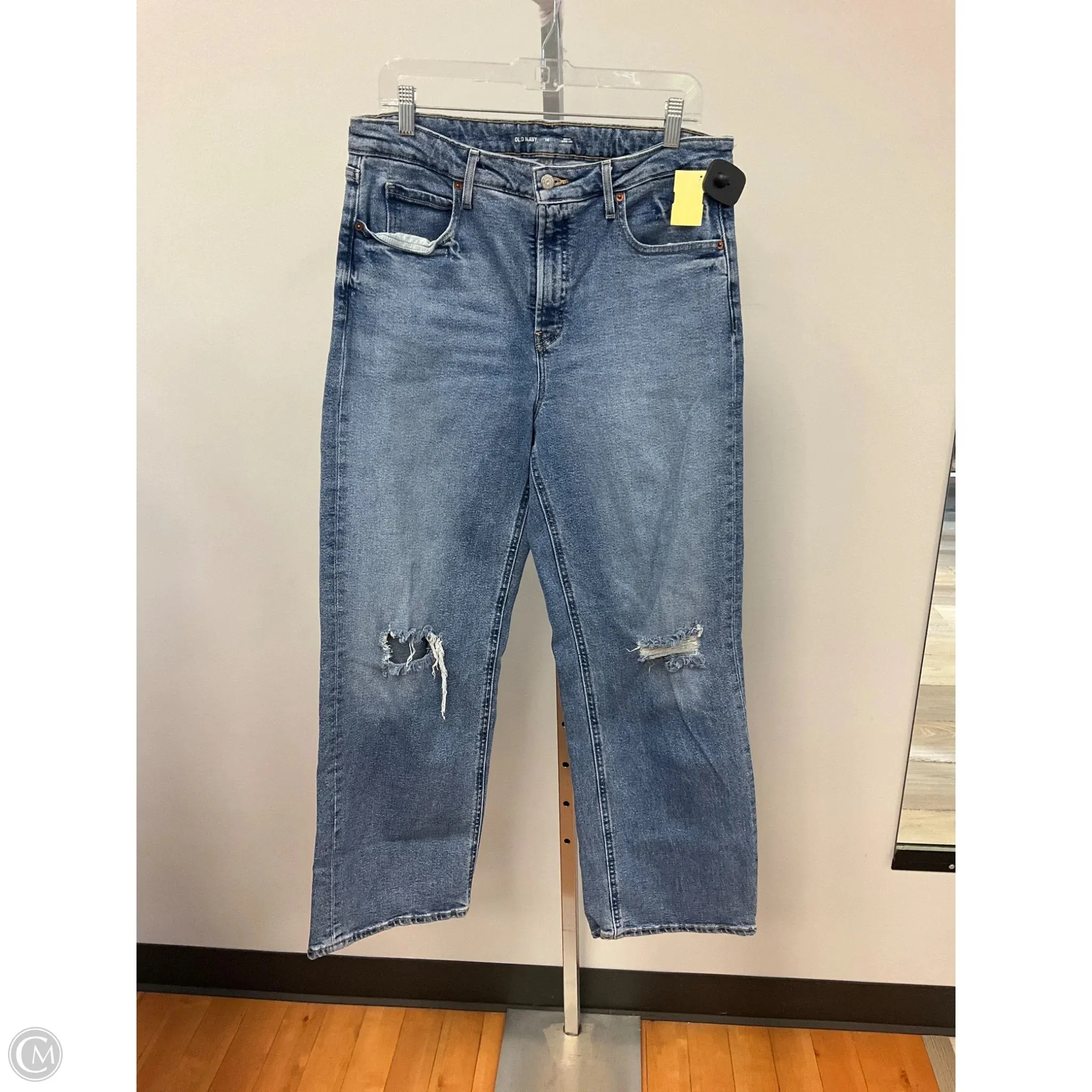 Jeans Wide Leg By Old Navy In Blue Denim, Size: 14 Flexible Waistband Tech Edge
