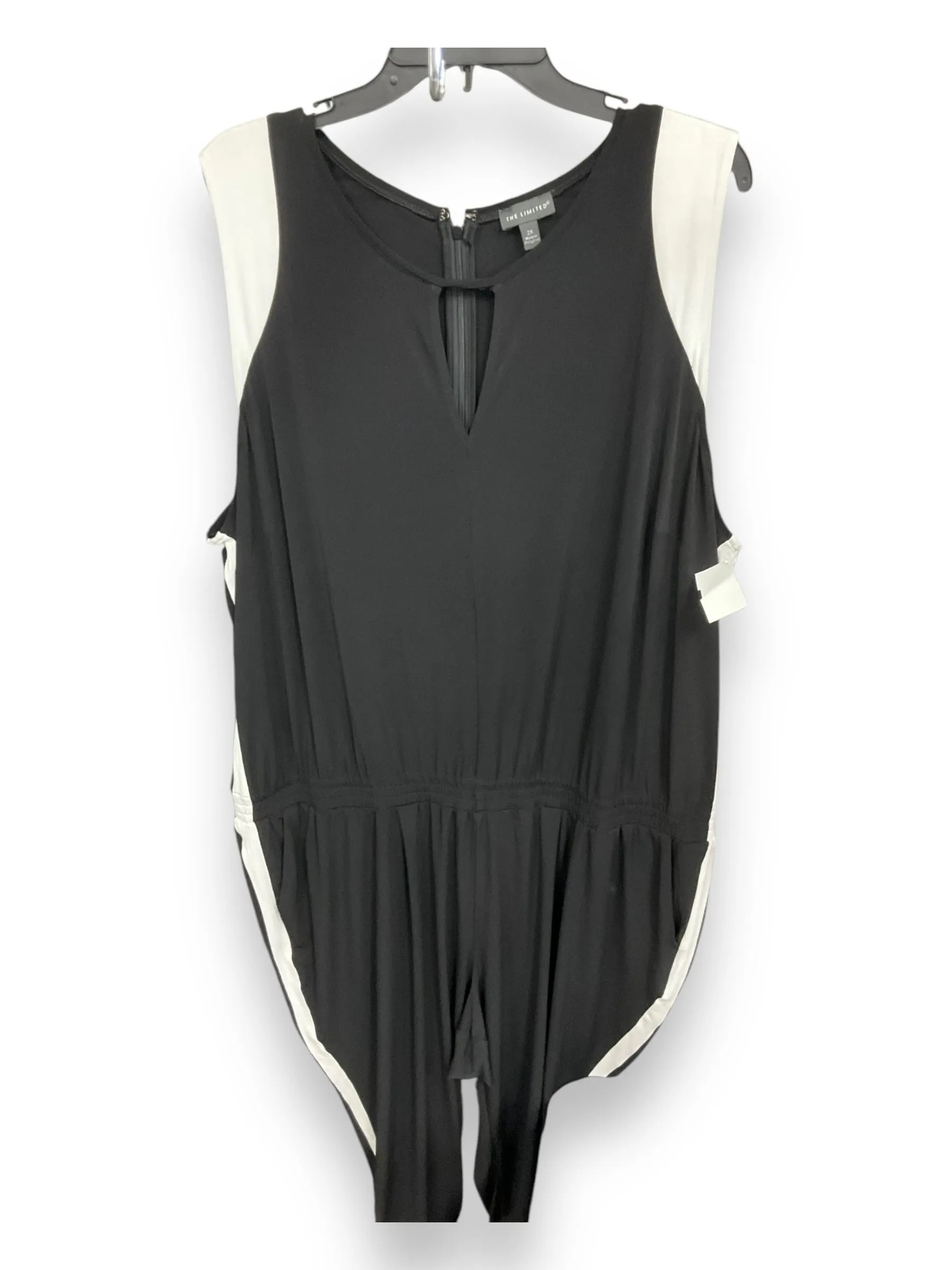 Flared shape Jumpsuit By Limited In Black & White, Size: 2x