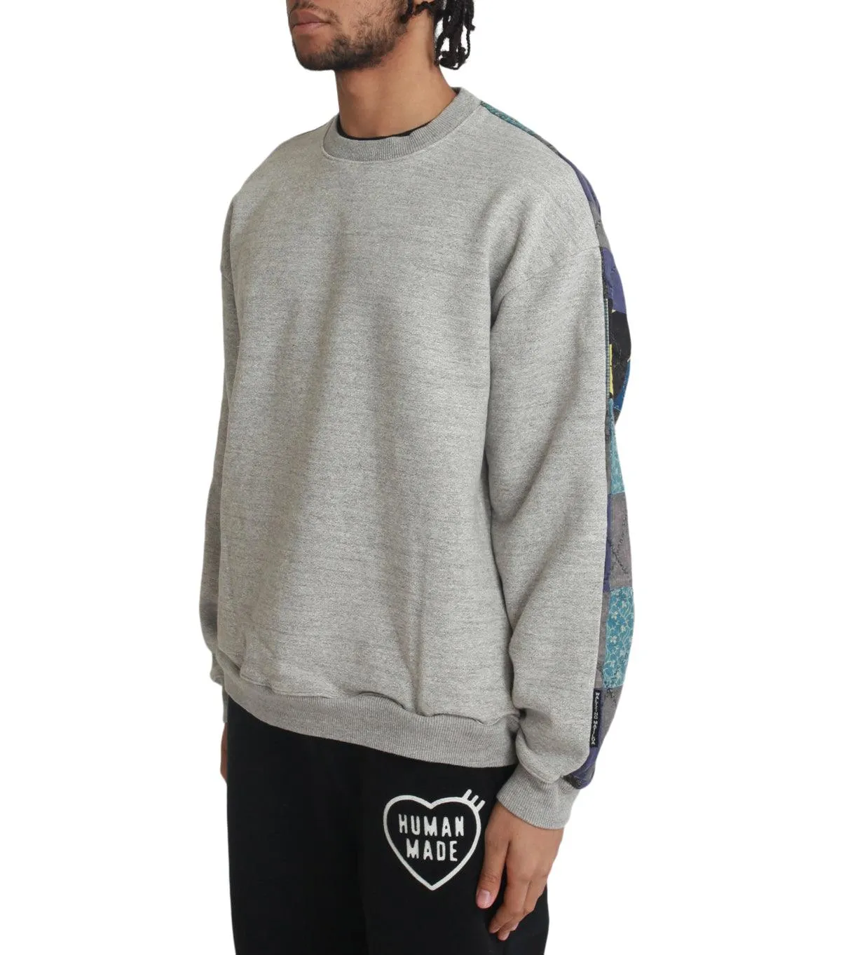 Kapital 12/-Gradrelle Sweater Knit x Rainbowy Quilt 2-Tone Big Sweater Grey ThermalRegulation MoistureWicking Fabric