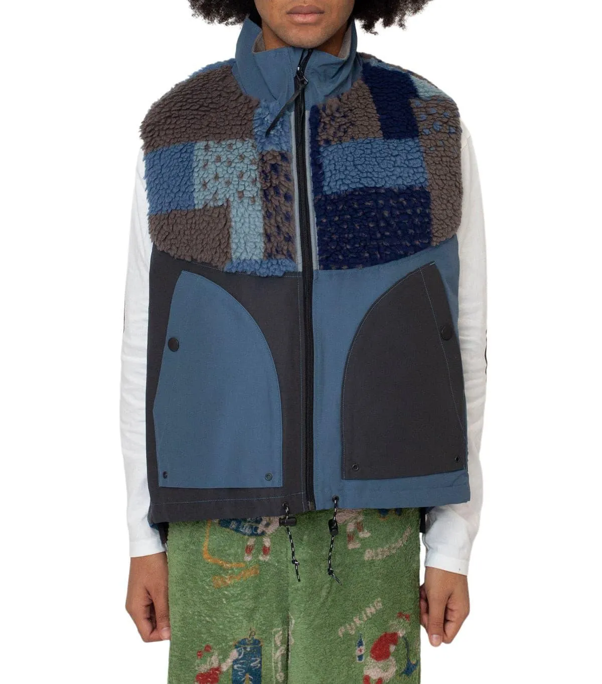 AntiPillingCloth Kapital 60/40 Cloth X Tugihagi Fleece Hutte Vest Navy