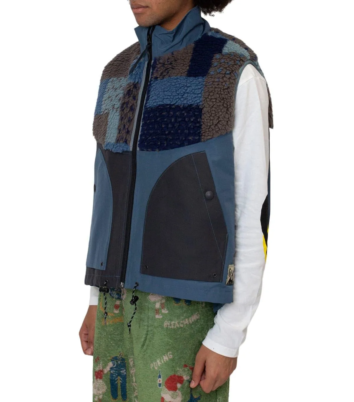 Kapital 60/40 Cloth X Tugihagi Fleece Hutte Vest Navy Vintage Soul