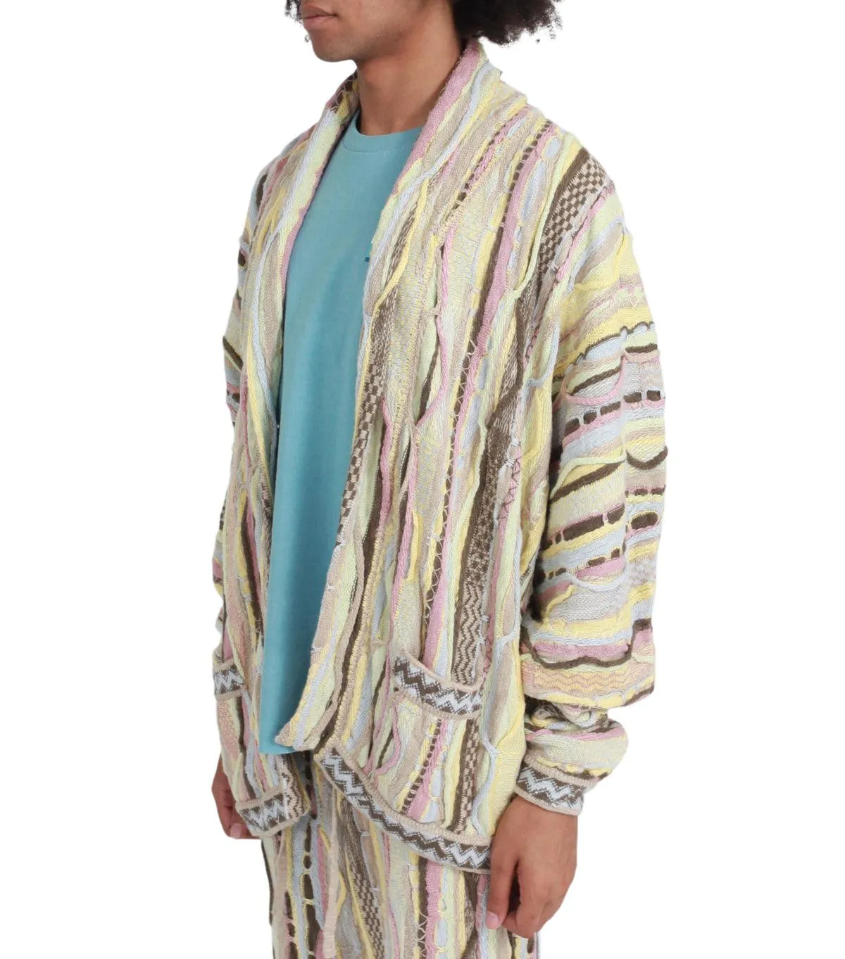 Kapital 7G Knit Gaudy Cardigan Yellow EcoFriendlyMaterial