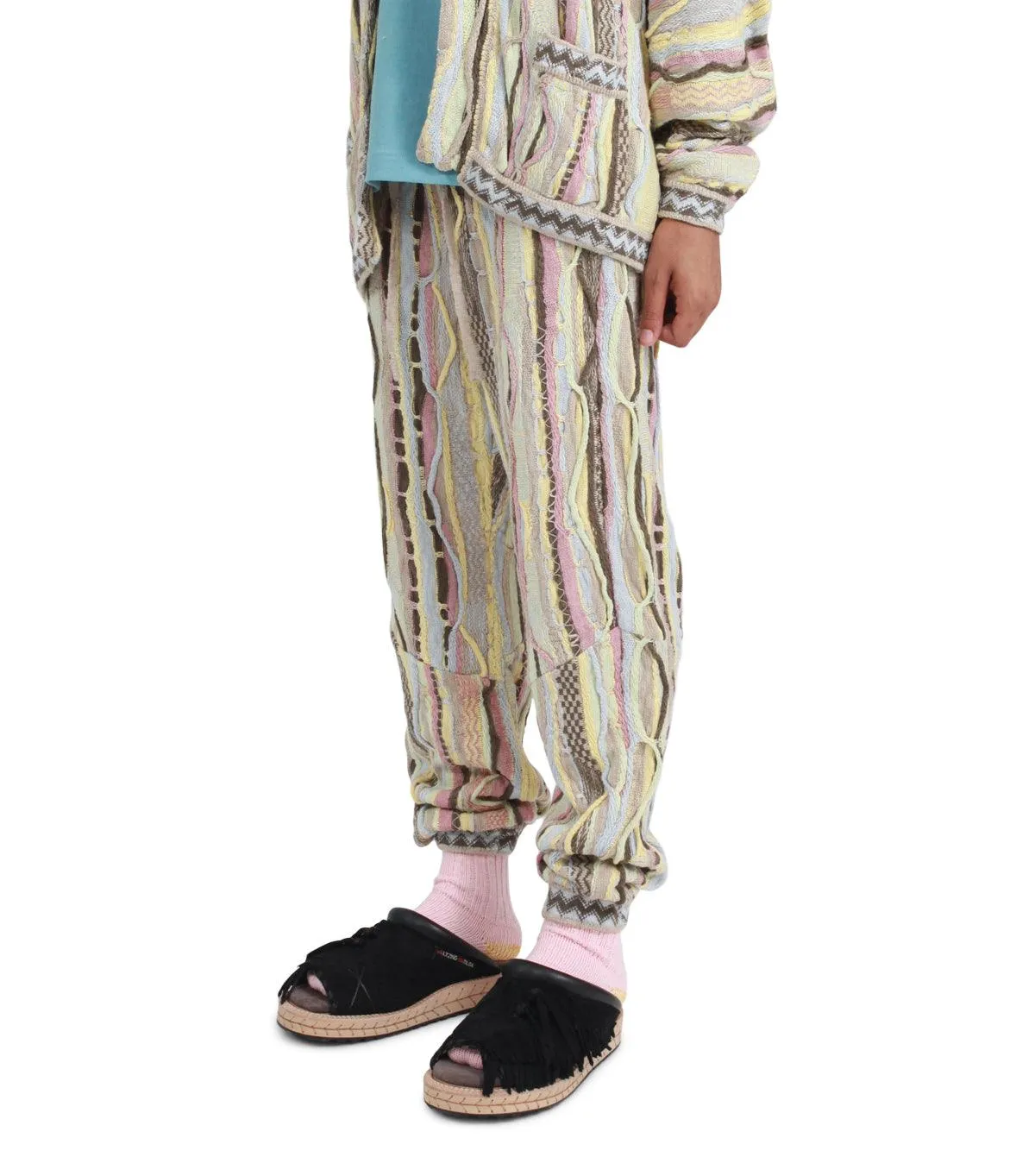 Recycled Polyester QuickDryTech Kapital 7G Knit Gaudy Sweat Pants Yellow