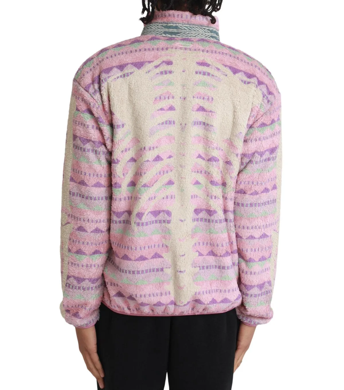 SweatAbsorbentLining Water Soul Kapital Ashland Stripe & Bone Fleece Zip Blouson Pink