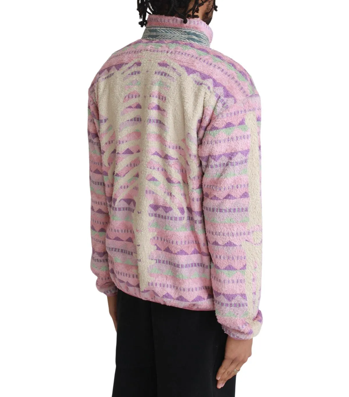 Style Mood Airflow Vents Kapital Ashland Stripe & Bone Fleece Zip Blouson Pink