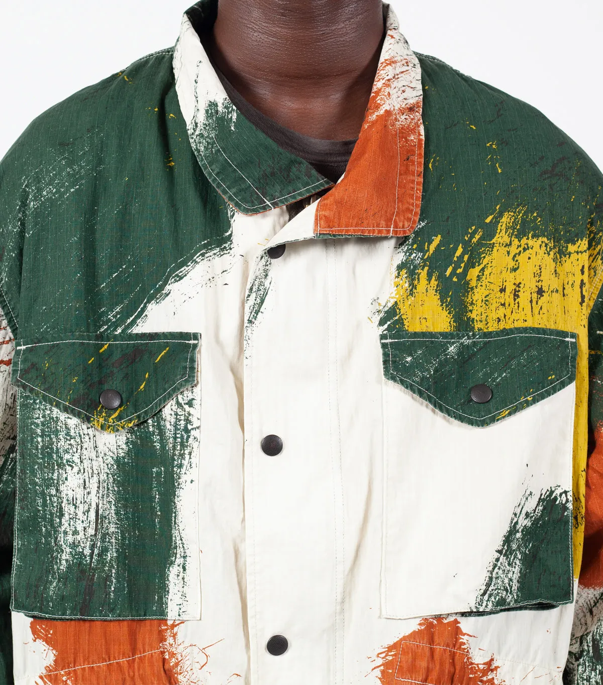 Kapital Brush Camo Resizing Fieldcoat Ecru Crown Fit MultiPanelDesign
