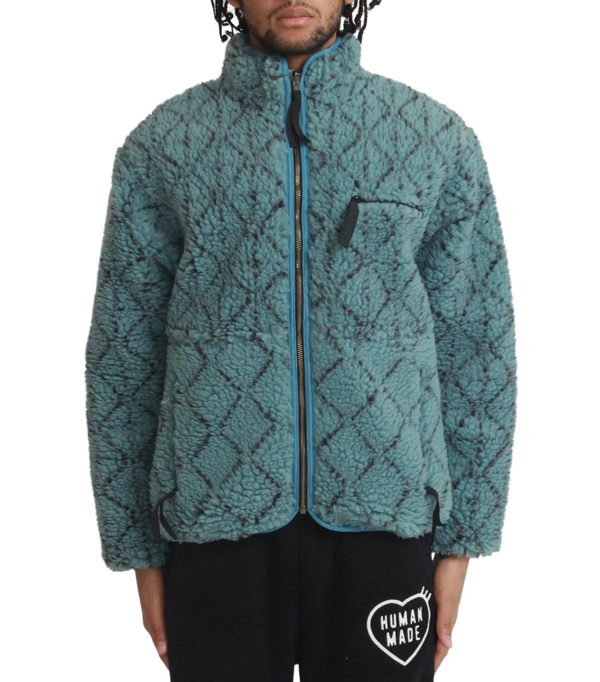 HighDurabilityClothing Tech Mood Kapital Do-Gi Sashiko Boa Fleece Reversible Blouson Blue