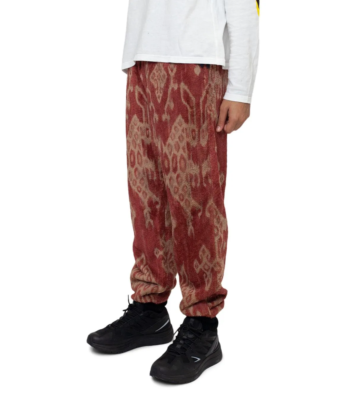 Kapital Java Kasuri Fleece Easy Pants Red Rain Proof