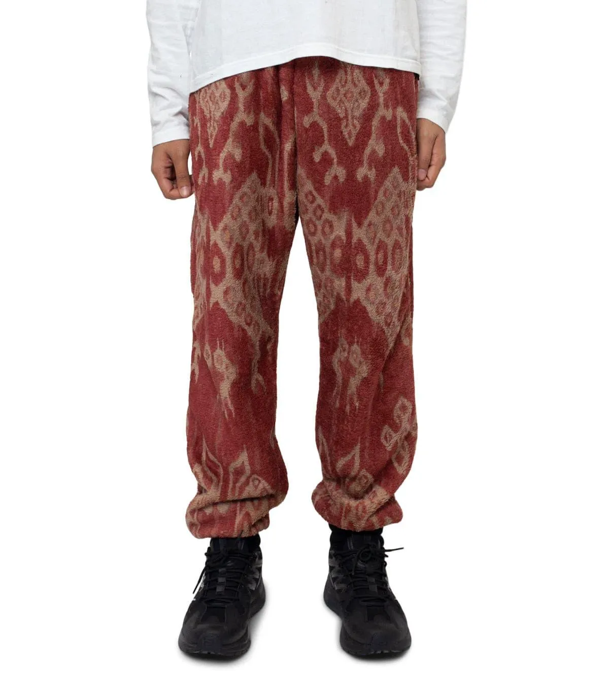 Kapital Java Kasuri Fleece Easy Pants Red Universal Clasp Mechanism Night Charm