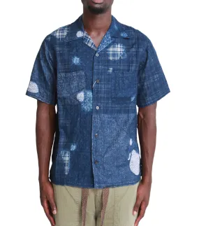 AntiStatic Material Kapital Patchwork Boro Aloha Shirt Indigo
