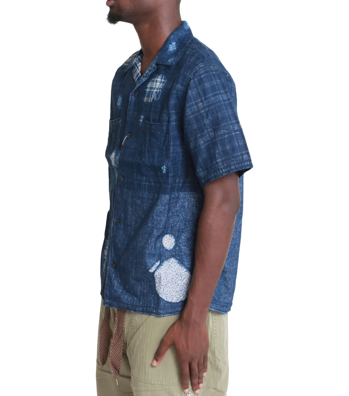 Kapital Patchwork Boro Aloha Shirt Indigo Mountain Cool