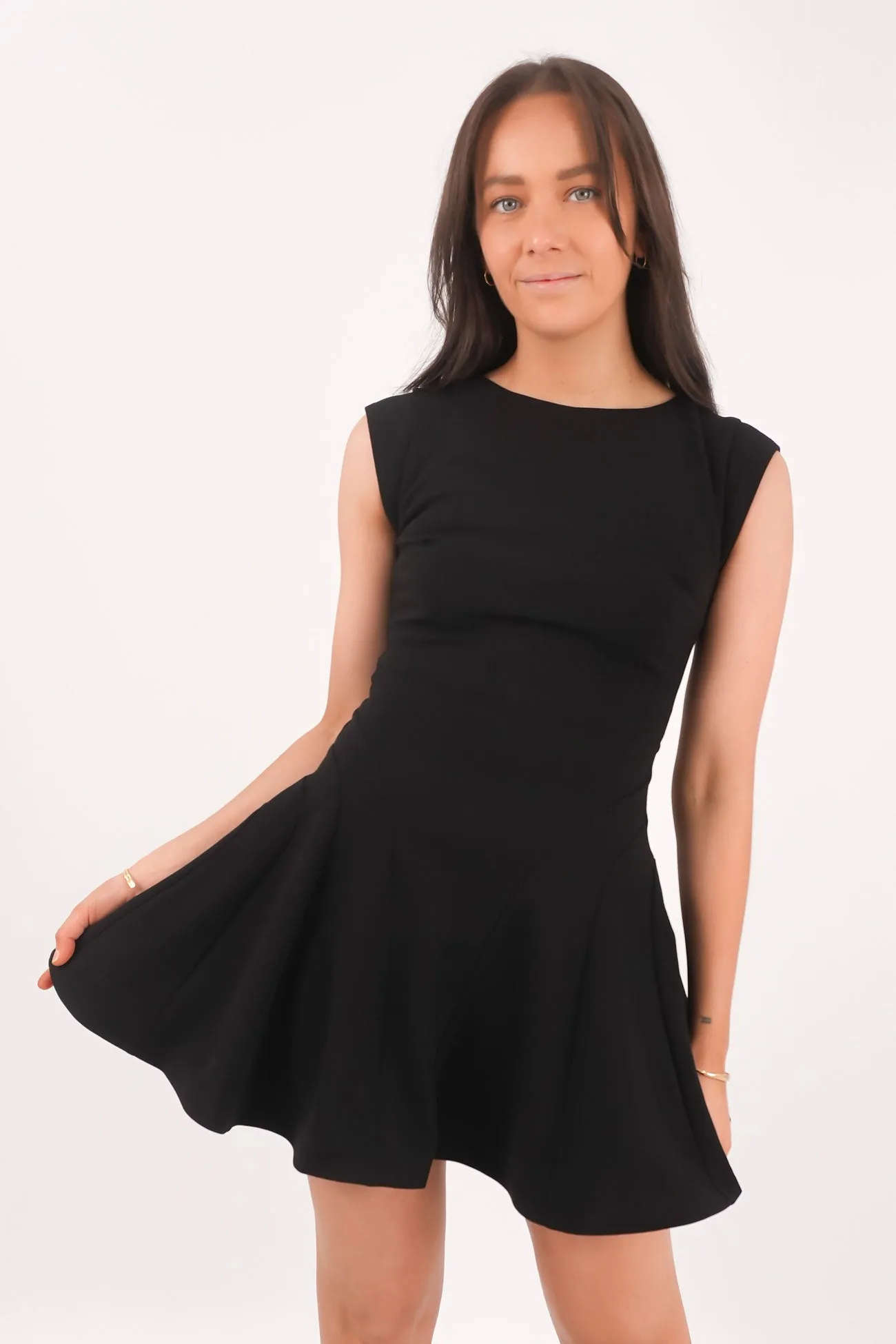 Relaxed Layers Keaton Mini Dress Black