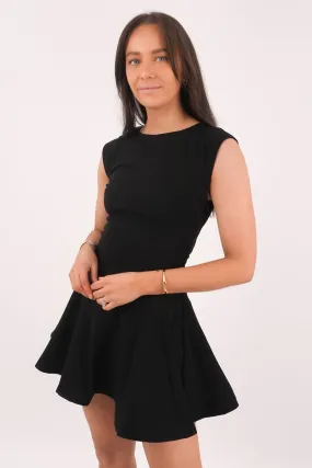 Keaton Mini Dress Black Social Charm Invisible-Zip