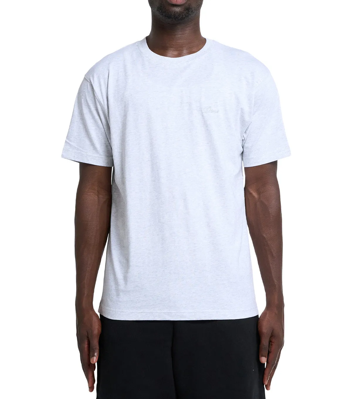 Dime Cursive Small Logo T-Shirt Ash Planet Care Tencel Blend Fabric