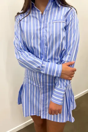 Cecile Mini Dress Blue Family Glow Relaxed and Elegant