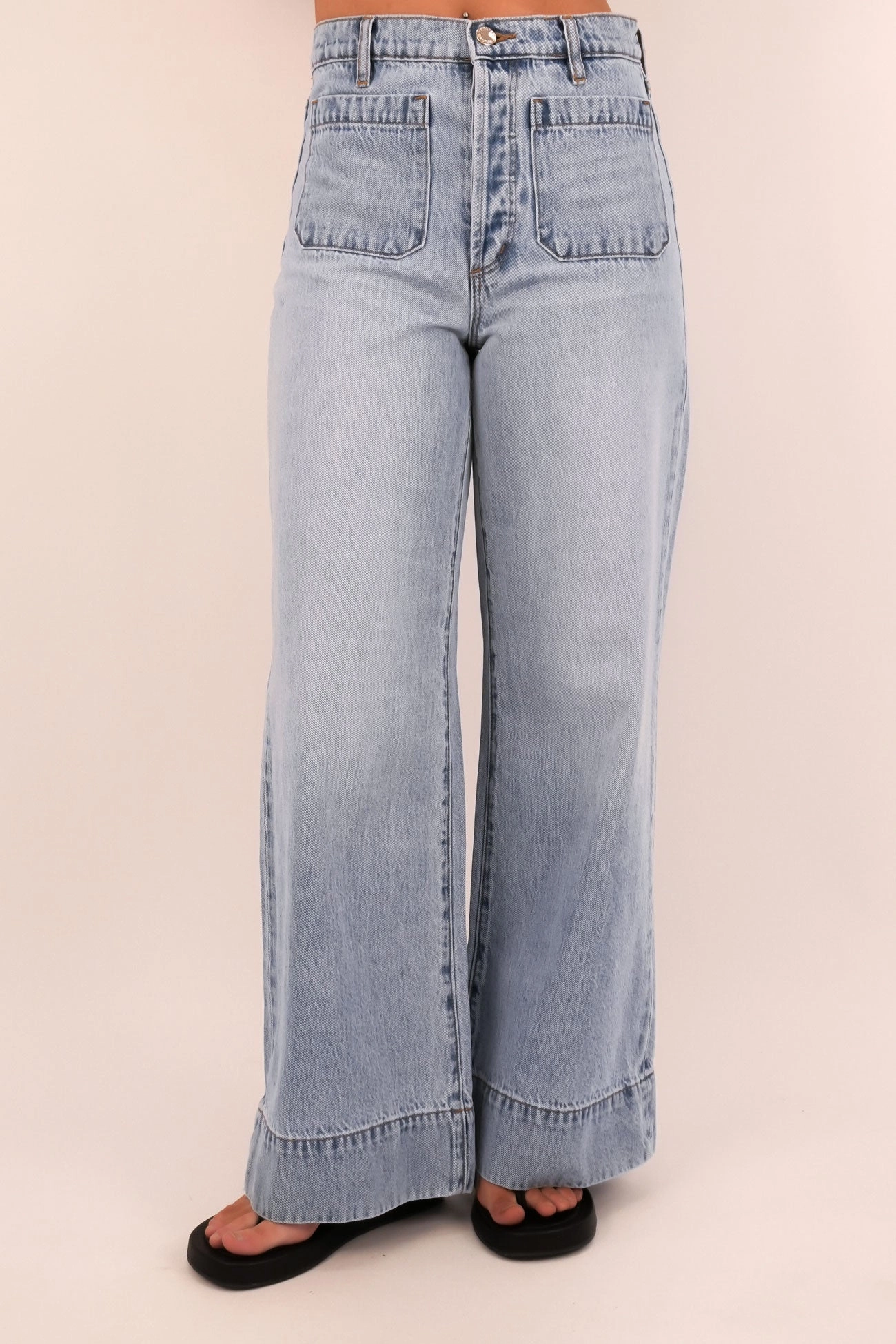 Simple Choice Urban Explorer Evening Stroll Casual Friday Relaxed Sailor Jean Long Breezy Blue