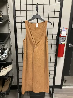 Work Ready Flattering Wearable Dress Casual Midi By Amadi In Brown, Size: L
