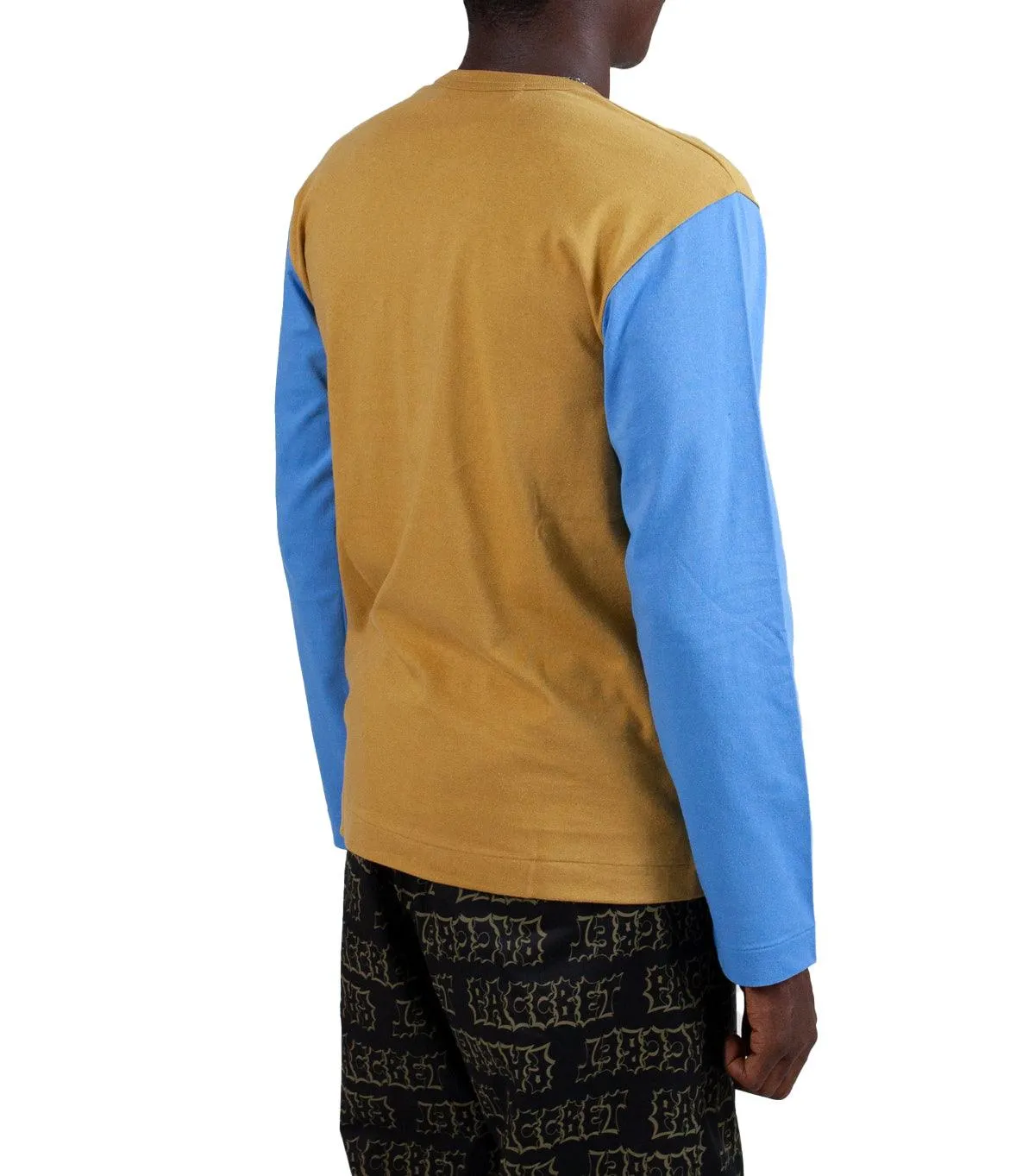 CdG PLAY Bi-Color Long Sleeve T-Shirt Olive Peace Glow