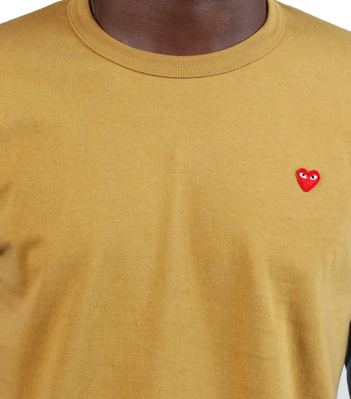 CdG PLAY Bi-Color Long Sleeve T-Shirt Olive NonBindingEdges