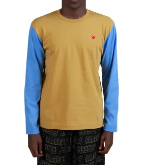 DurableThreadwork CdG PLAY Bi-Color Long Sleeve T-Shirt Olive