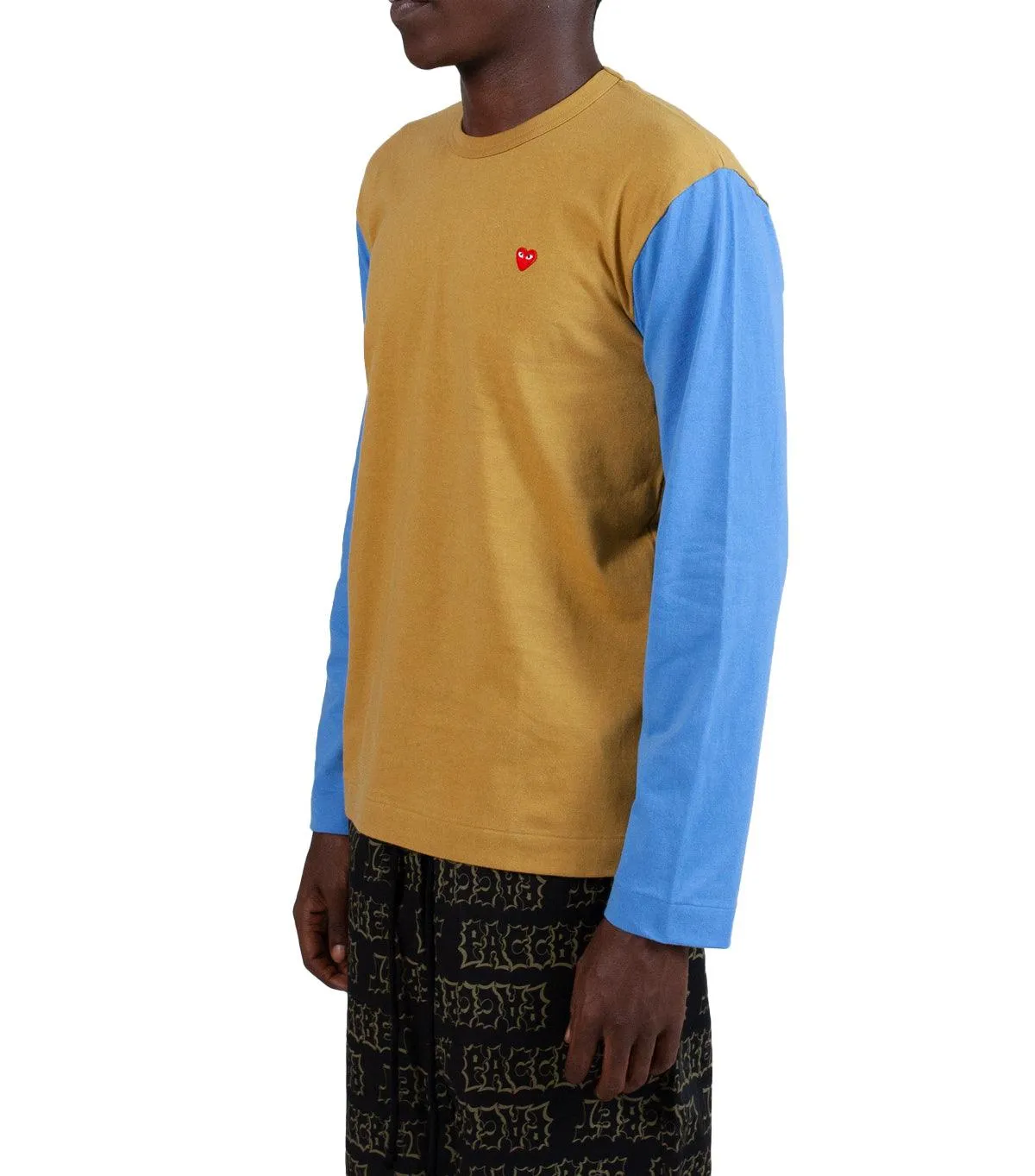 CdG PLAY Bi-Color Long Sleeve T-Shirt Olive NonChafingEdges