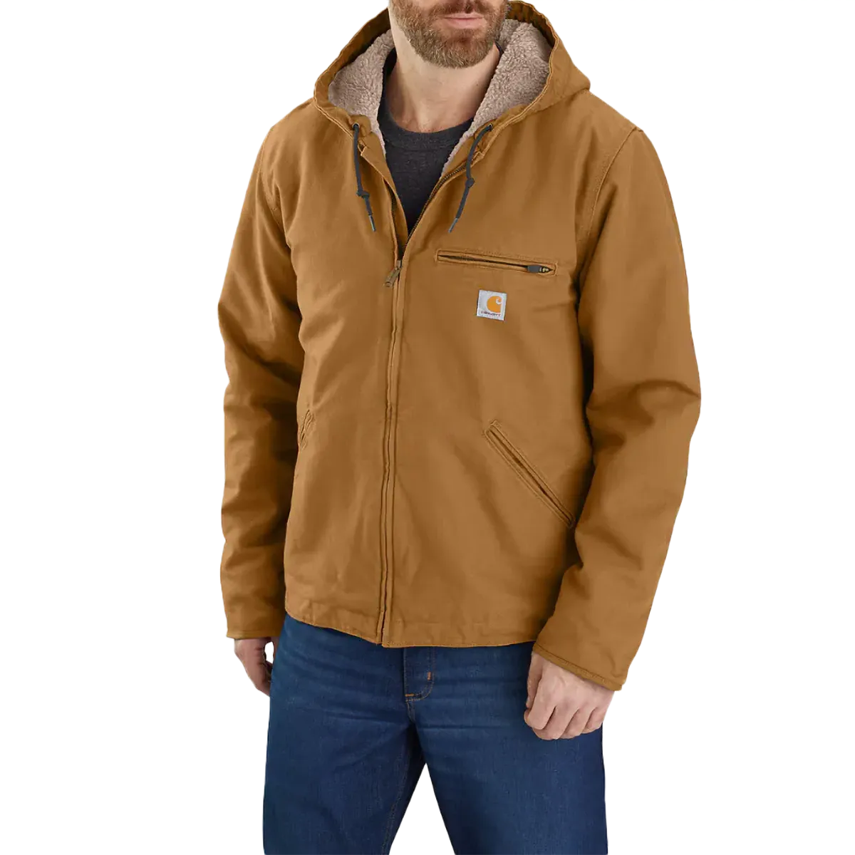 Men's Washed Duck Sherpa-Lined Jacket Machine Fit